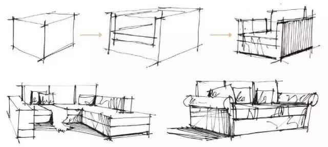 室内设计手绘技法--家具的绘制与解析（沙发）